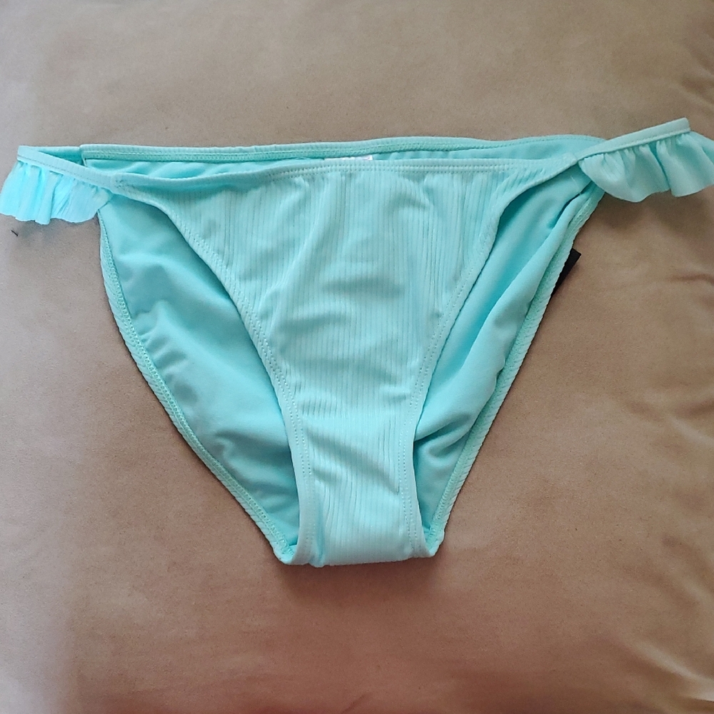 New Aqua Ruffle Bikini Bottom Size XL